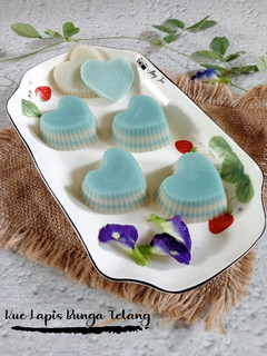 Foto resep Kue lapis bunga telang