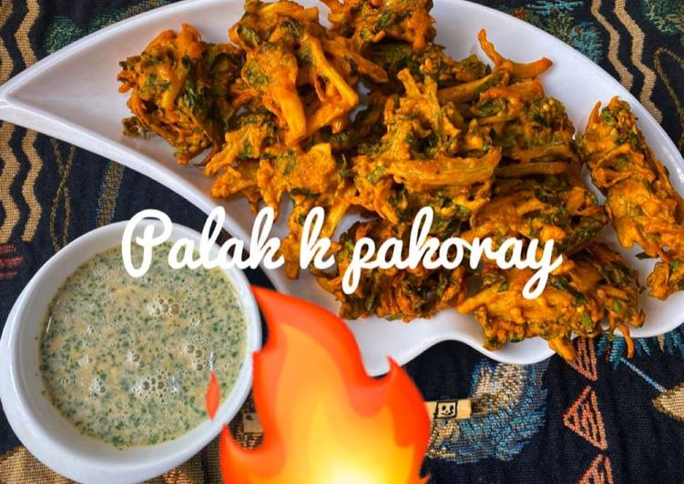 Recipe of Any-night-of-the-week Palak k pakore