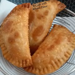 Gujiya with Wheat Flour A picture of Gujiya with Wheat Flour.