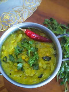 A picture of Cabbage chana dal curry.