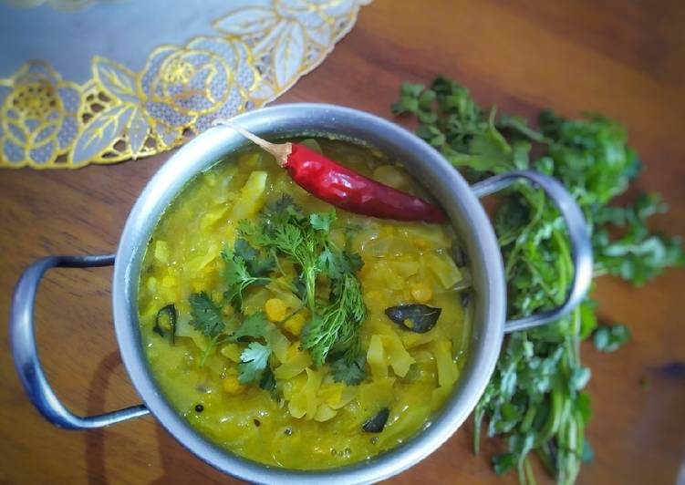 Step-by-Step Guide to Make Homemade Cabbage chana dal curry