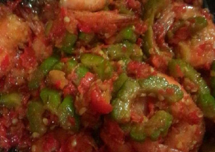 Langkah Membuat Sambel udang pare yang Enak