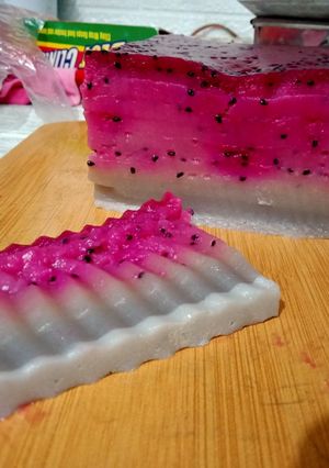 Foto resep Lapis buah naga ombre