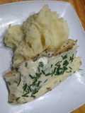 Lenguado en ciboulette gratinado con puré crema
