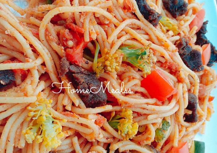 Recipe of Delicious Garlic Beef and Broccoli Pasta