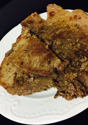 A picture of Pan grill beef steak.