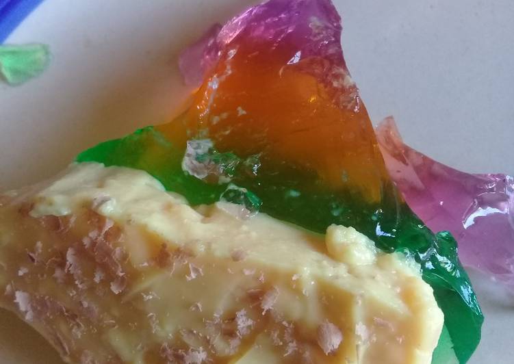 Rainbow Jelly & Custard