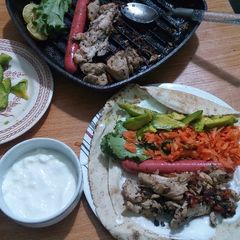 A picture of Chicken and Vegetable wrap.