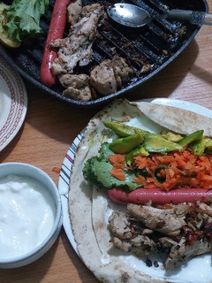 A picture of Chicken and Vegetable wrap.