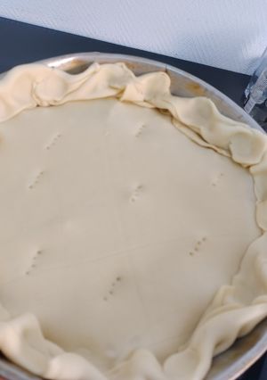 Una foto de Tarta de pollo y puerro
