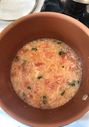 A picture of Tomato Eggdrop Soup.