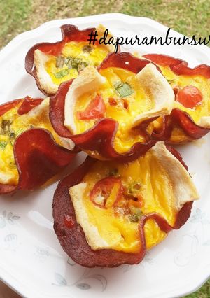 Foto resep Bread Egg with Beef Cup