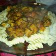 Fideos con estofado de carne asada