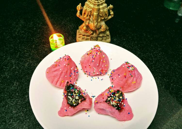 Simple Way to Make Quick Chocolate Strawberry Modak