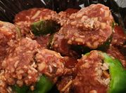 A picture of crockpot stuffed peppers