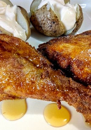 Una foto de POLLO Broaster Casero...!