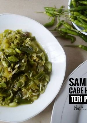 Foto resep Sambal Cabe Hijau Teri Petai