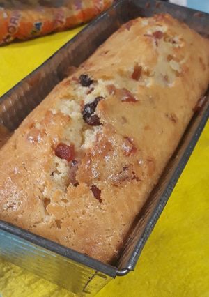 Una foto de Budín frutal