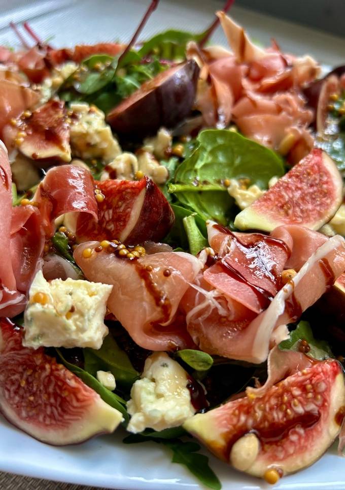 Салат з інжиру, дорблю та хамону🥬🥓🧀