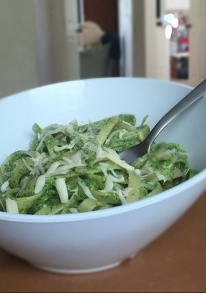 Una foto de Pasta Espinaca-Alfredo