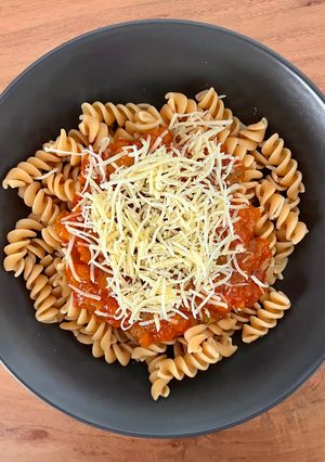 Foto principal de 🍝 Pasta de lentejas con pisto 🫑