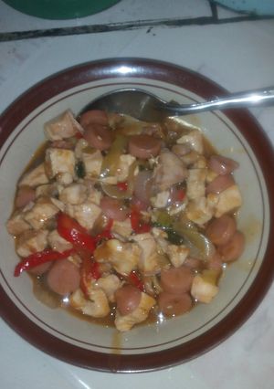 Foto resep ayam sosis saus asam manis