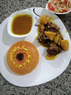 عکسی از دستور چلو گوشت تکه