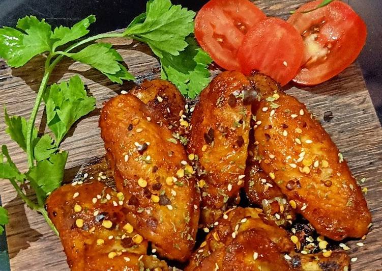 Spicy Honey Chicken Wings (tanpa tambahan tepung)