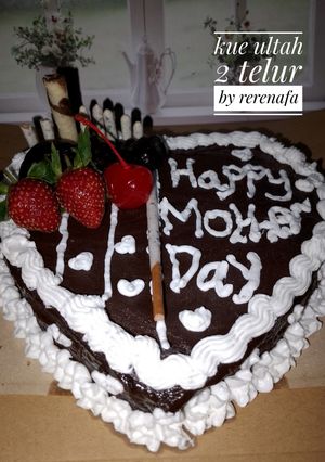 Foto resep Kue ultah 2 telur (brownis coklat)