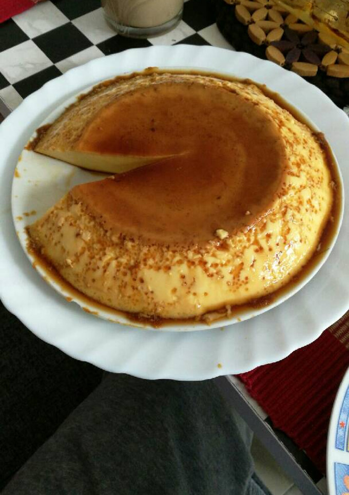 Una foto de Flan de frangelico