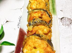 Hình của món Tôm chiên cà tím.