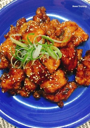A picture of Fried Chicken Breast with Teriyaki Sauce.