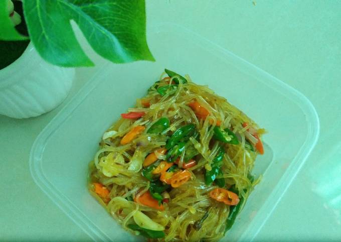 Resep gampang memasak Soun ndeso cabe ijo yang nikmat