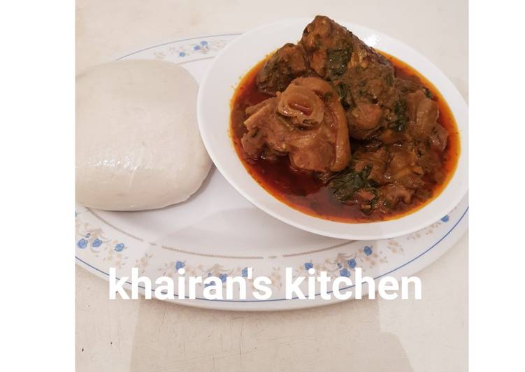 Tuwo shikafa and palmut soup (miya kwakwa manja)
