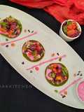 Stuffed Oats Spinach Pancake with Beetroot Yoghurt spread