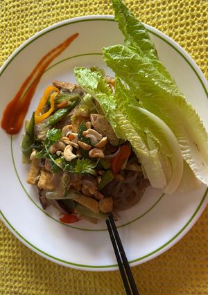 Hình của món Mì Hàn Quốc chay.