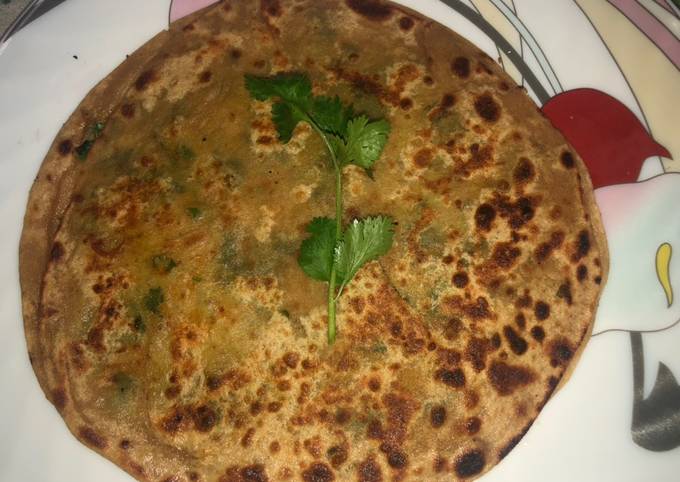 Breakfast recipe Peas Paratha