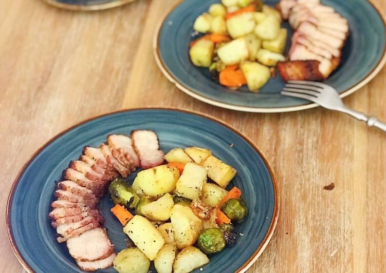 Simple Way to Prepare Homemade Asian Roasted Pork with Vegetable