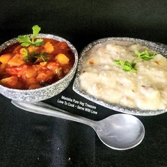 A picture of Samak Rice Pulav With Aloo Tamatar Rasedar.