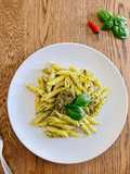 Penne with Basil and Pistachio Pesto