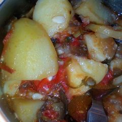 A picture of Potato eggplant soup.