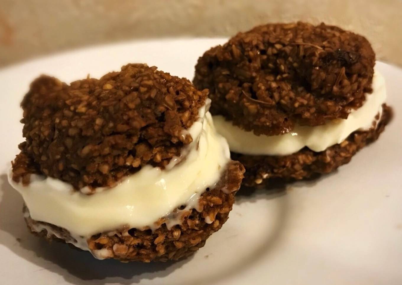 Alfajorcitos tiramisú. Alfajores de avena y café. Saludable. Al microondas