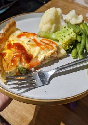 A picture of Double cheese quiche.