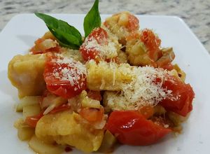 Una foto de Gnocchis de auyama y batata