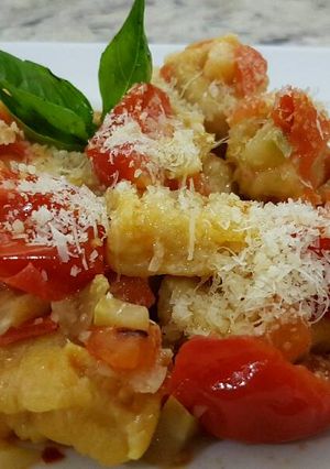 Una foto de Gnocchis de auyama y batata