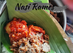 Nasi Tim Rames Resep nasi rames lezat mudah lengkap dengan lauknya