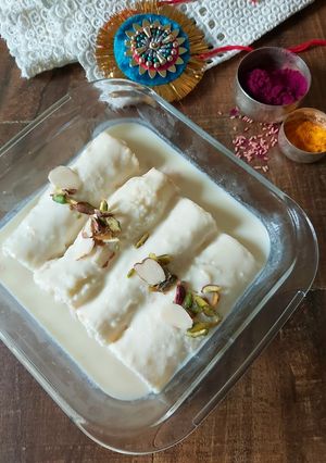 A picture of Royal Rasmalai Rolls | Easy Instant Recipe.