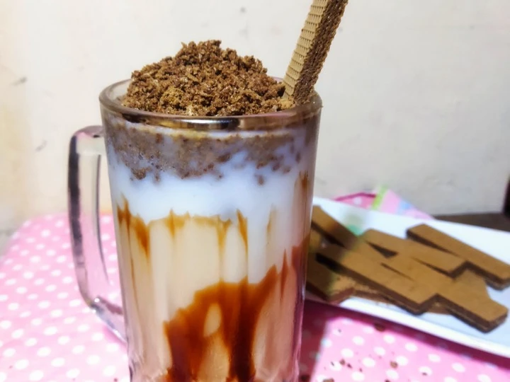 Cara Gampang Membuat Resep Es Susu wafer yang  Bikin Ketagihan Anti Ribet, Uenak Banget