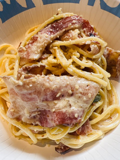 A picture of Creamy Bacon 🥓 and Spaghetti 🍝.