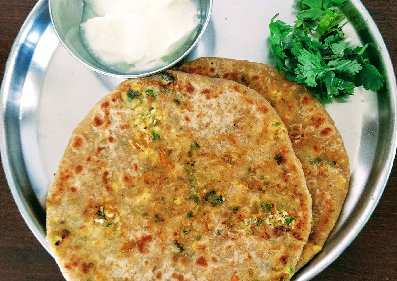 Paneer veggie stuffed paratha